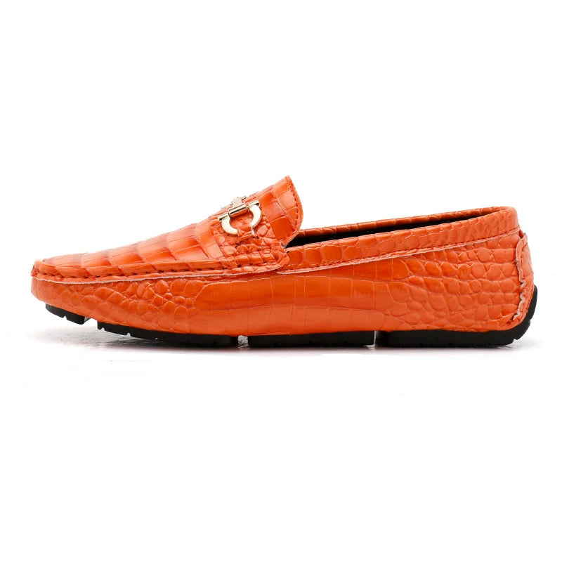 Snakeskin Leather Loafers (Men)