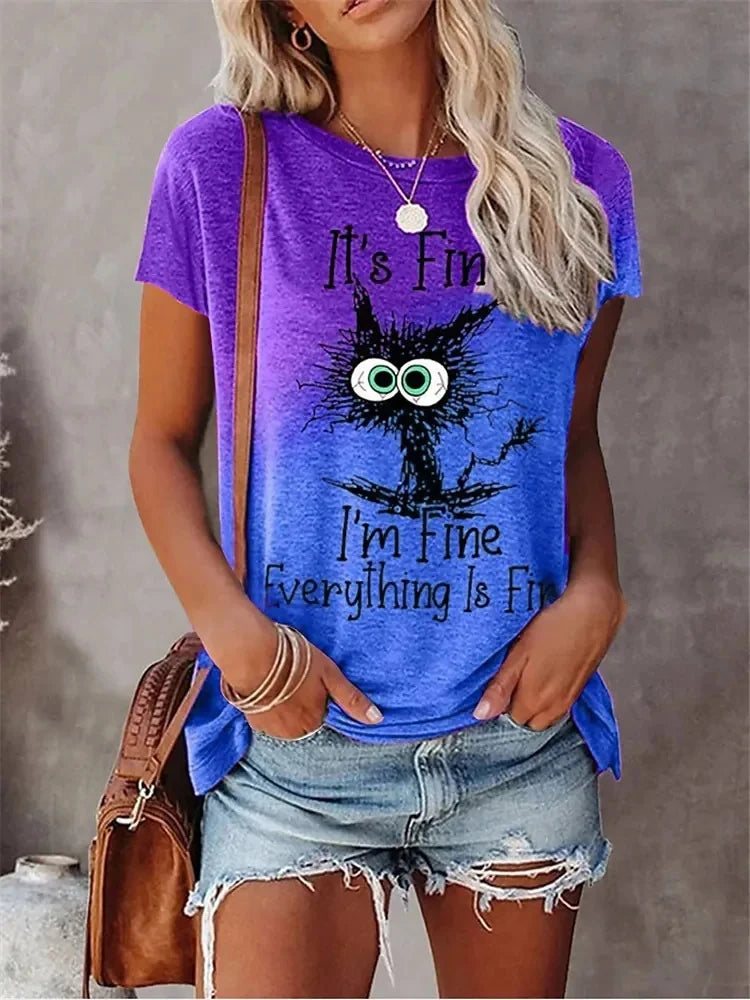 2024 New Style T-Shirt For Women Heart Print Top Fashion