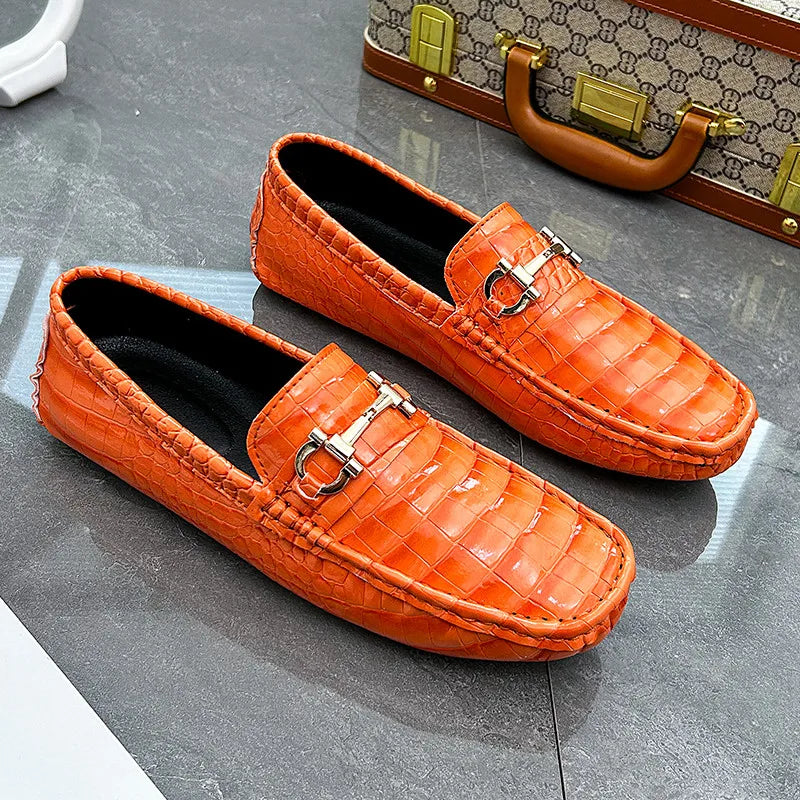 Snakeskin Leather Loafers (Men)