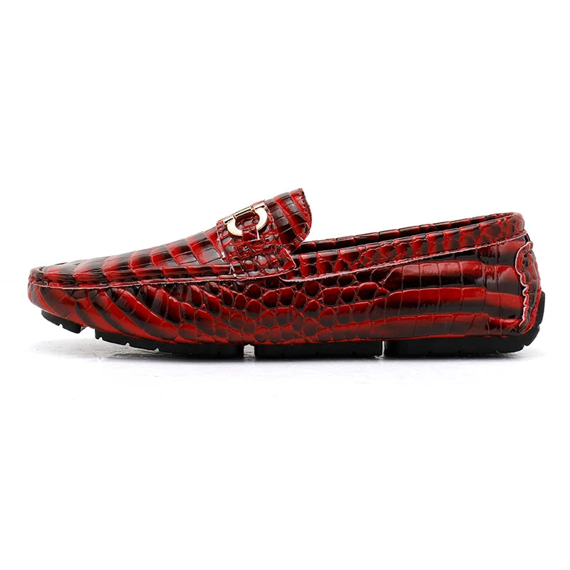 Snakeskin Leather Loafers (Men)