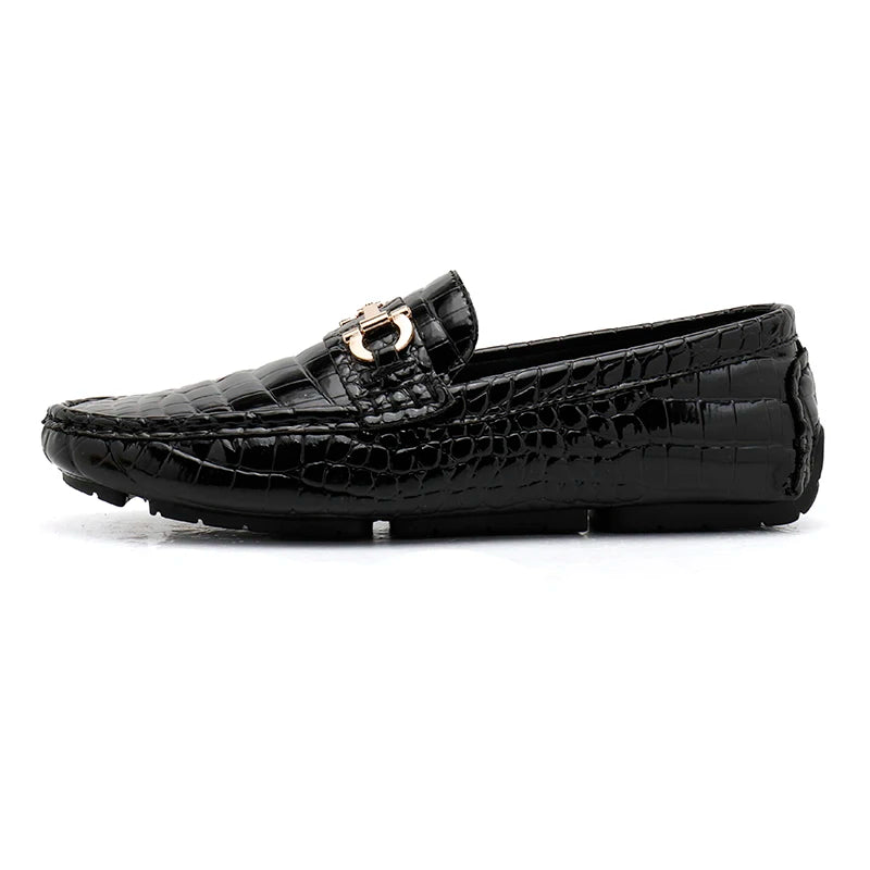Snakeskin Leather Loafers (Men)