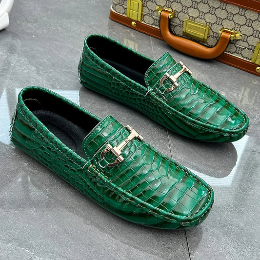 Snakeskin Leather Loafers (Men)
