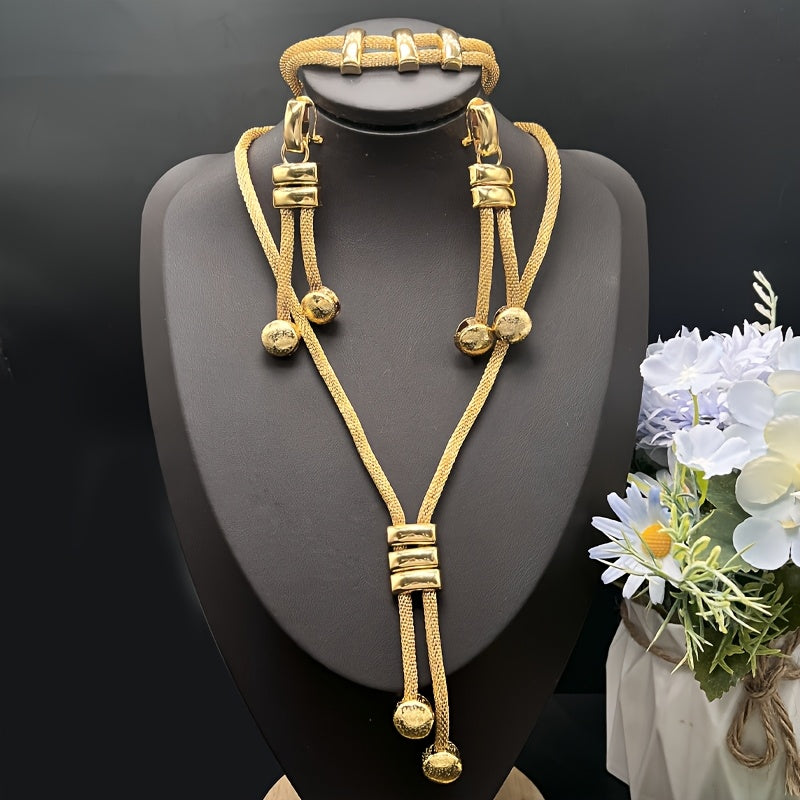 Bridal Jewelry Set – 3 Pieces (Earrings, Necklace, Bracelet)