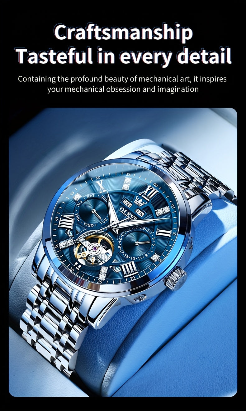 OLEVS Luxury Luminous Stainless Steel Automatic Mechanical Watches For Men