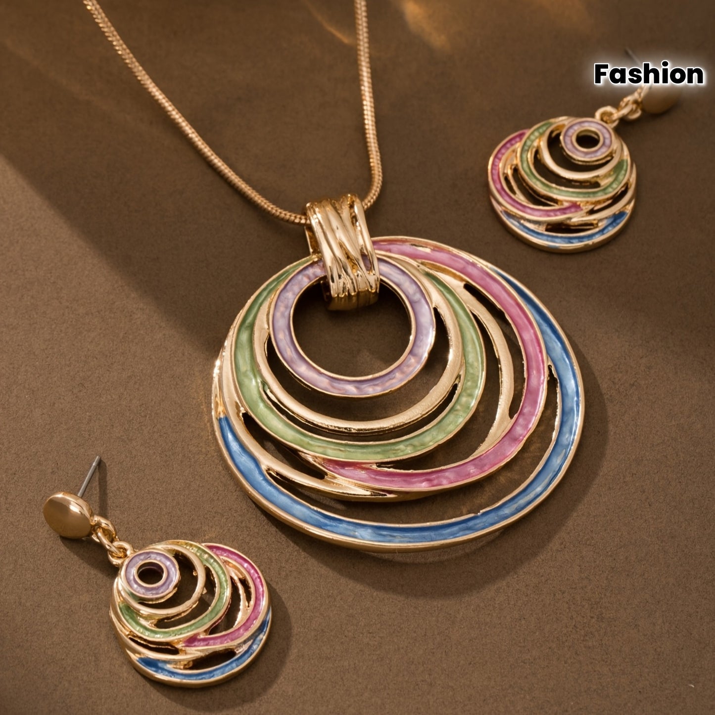 Color Pop Enamel Jewelry Set – 2 Pieces