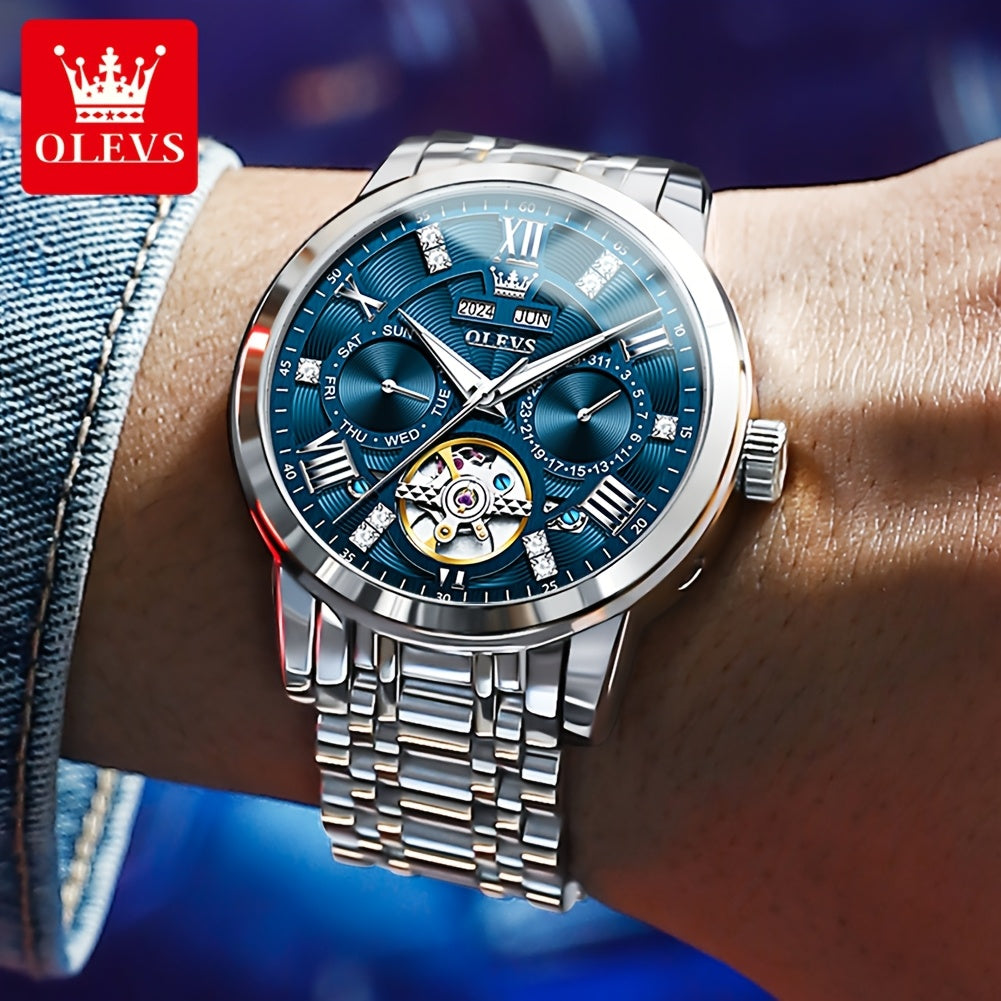 OLEVS Luxury Luminous Stainless Steel Automatic Mechanical Watches For Men