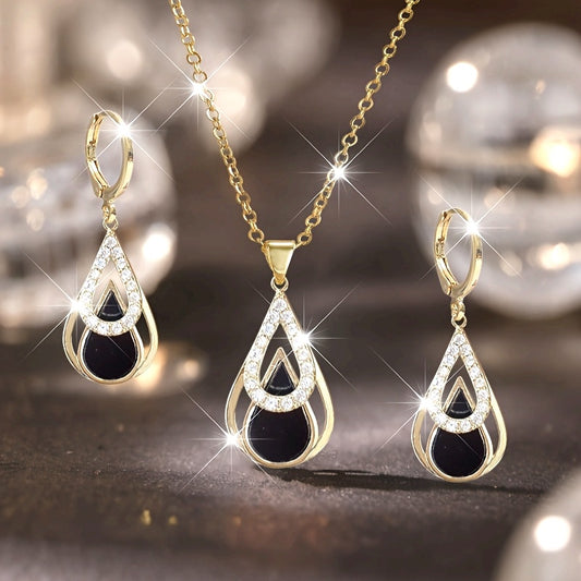 3-Piece Luxury Water Drop Necklace Set