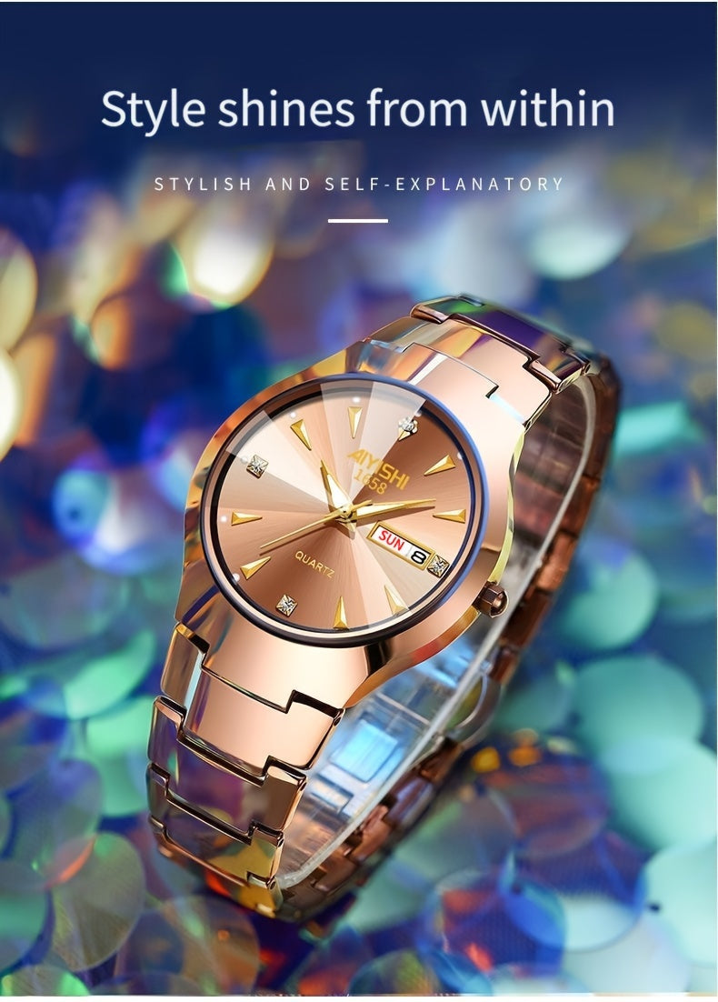 Luminous Business Men’s Watch – Double Date Quartz Edition