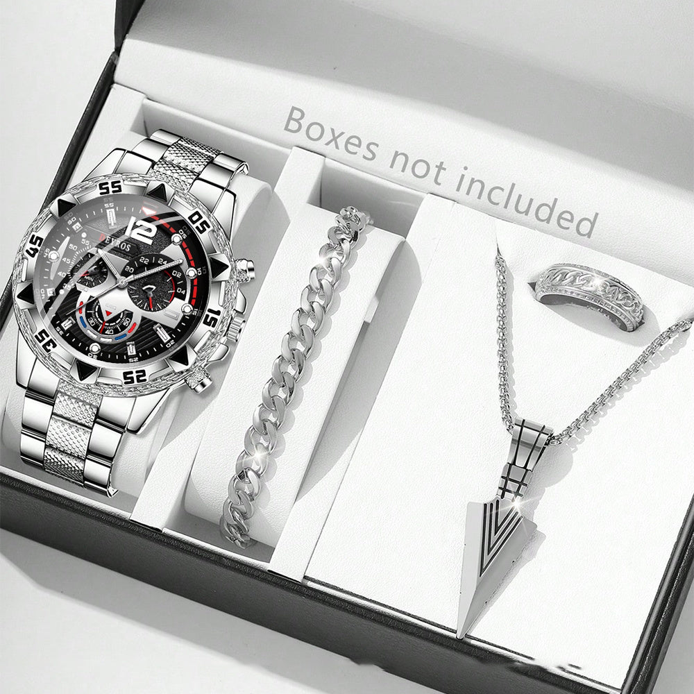 Minimalist Quartz Watch – Silver Steel