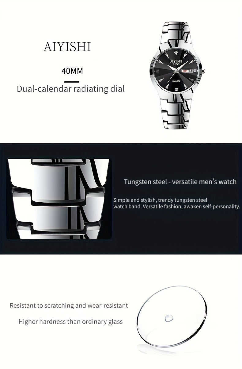 Luminous Business Men’s Watch – Double Date Quartz Edition