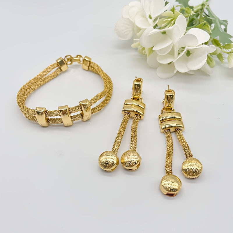 Bridal Jewelry Set – 3 Pieces (Earrings, Necklace, Bracelet)