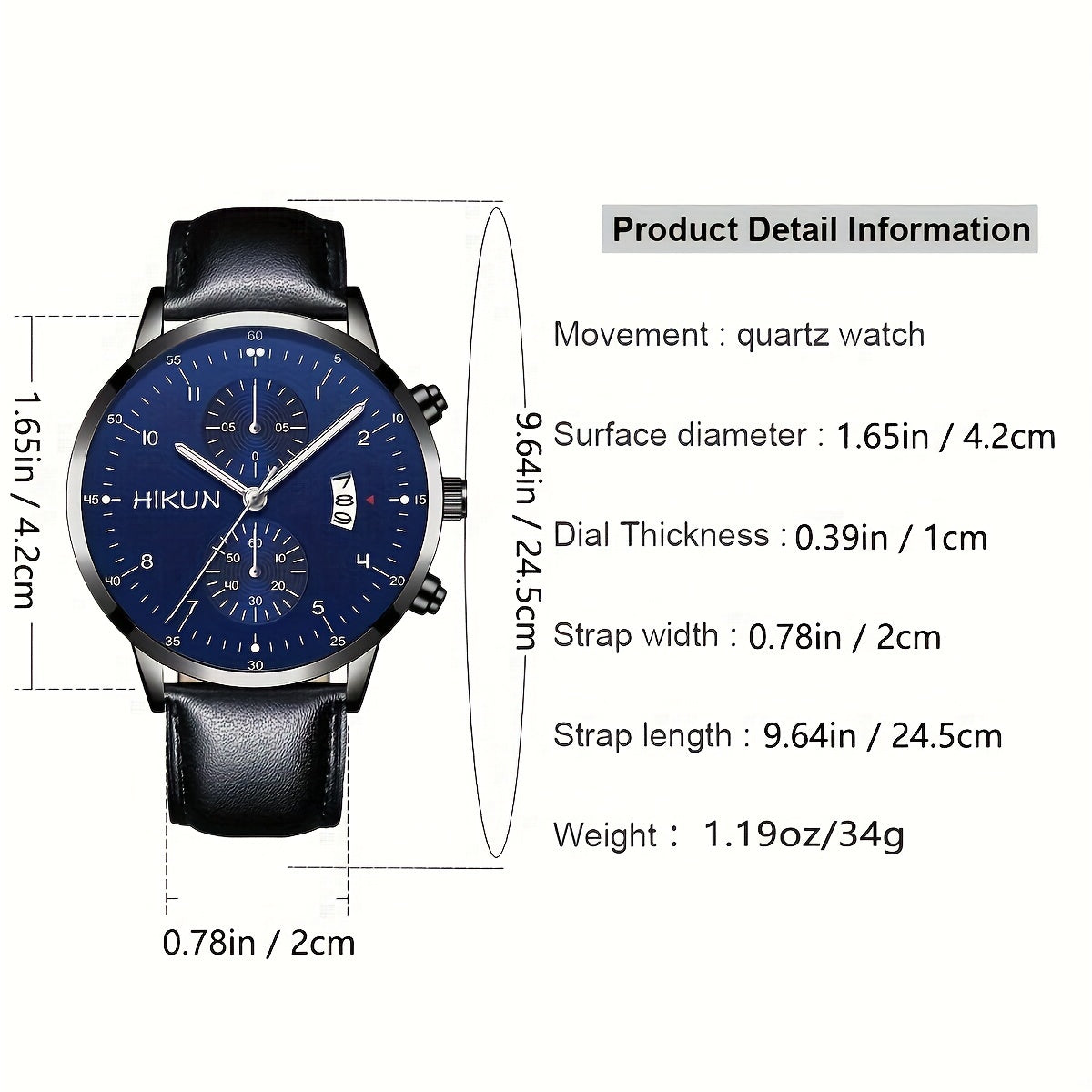 New Casual Sports Style Men's Quartz Watch+2 Personalized Bracelets