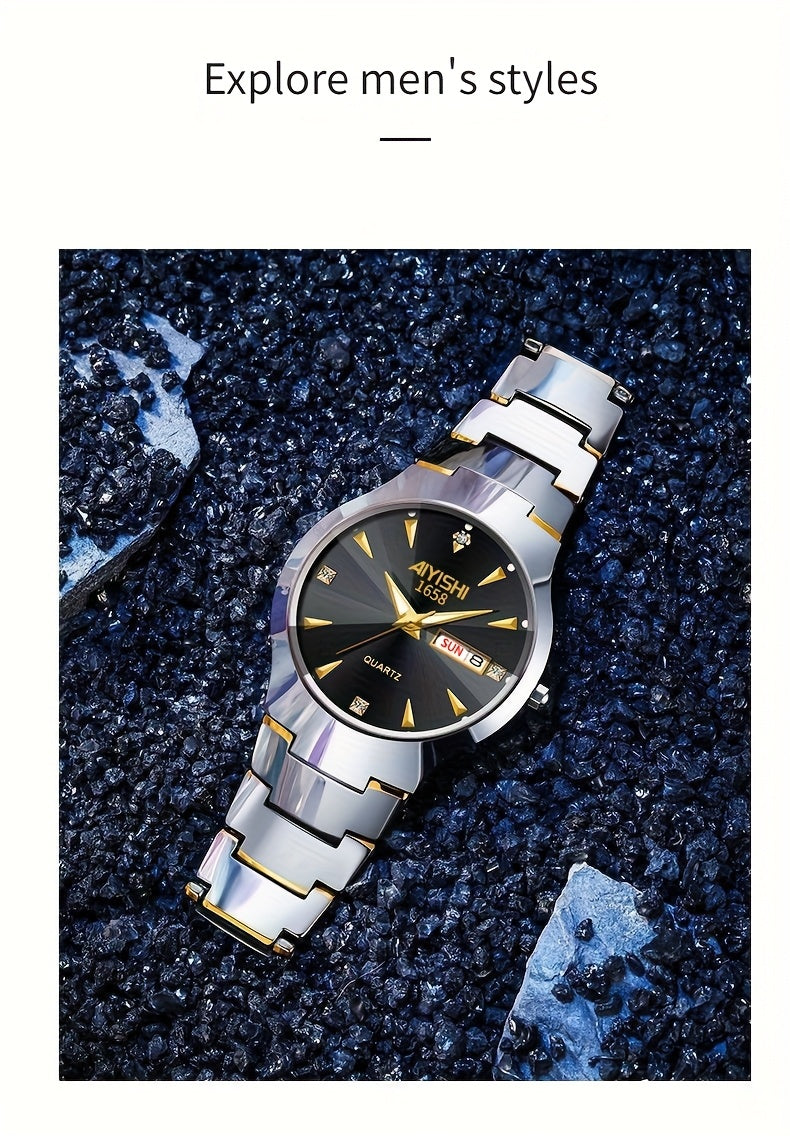 Luminous Business Men’s Watch – Double Date Quartz Edition