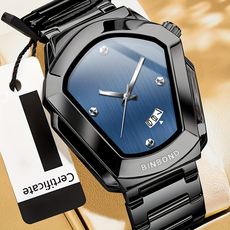 BINBOND Skeleton Automatic Watch – Black Steel