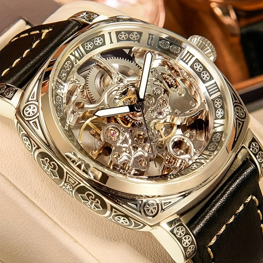 Gold Skeleton Automatic Watch – Luxury Edition