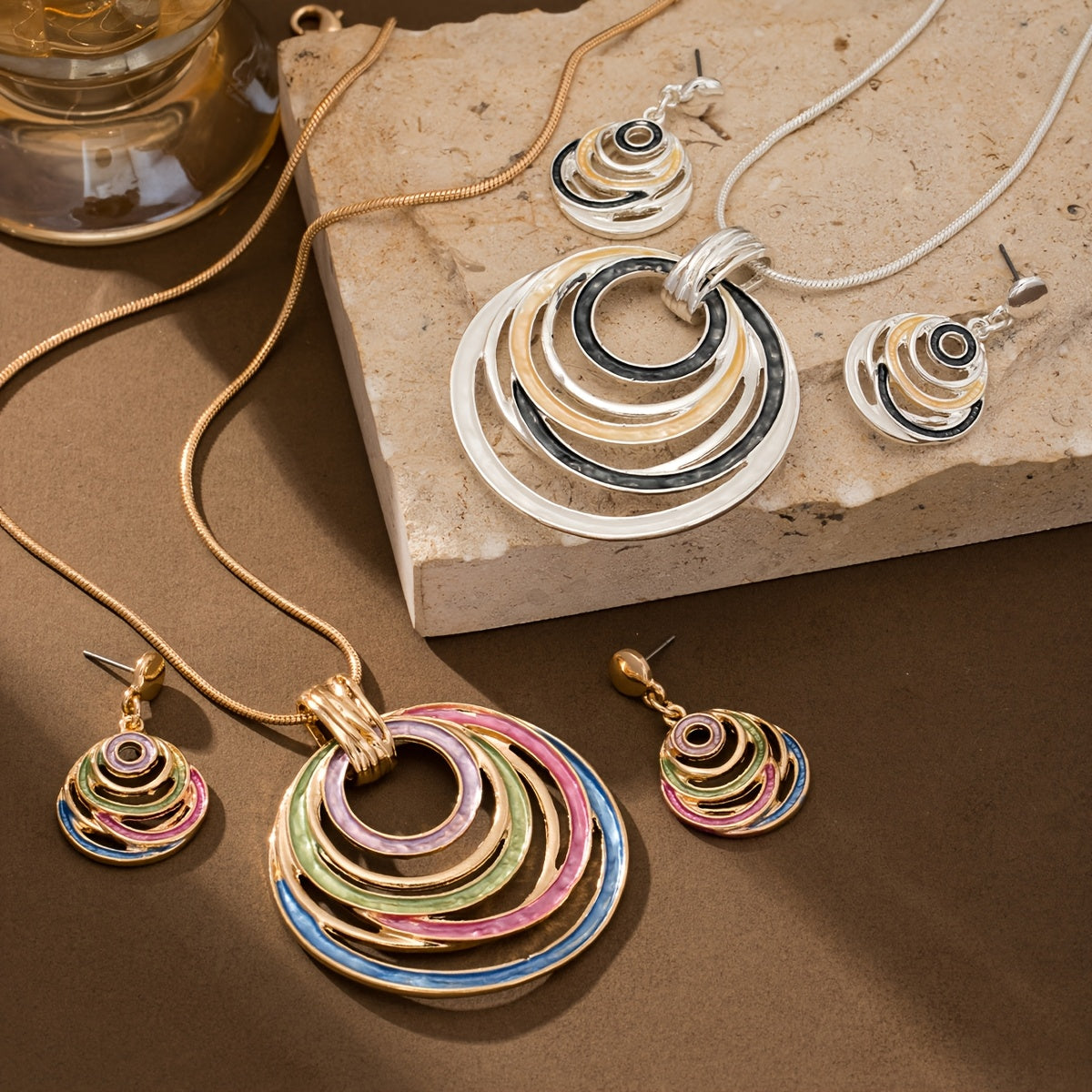Color Pop Enamel Jewelry Set – 2 Pieces