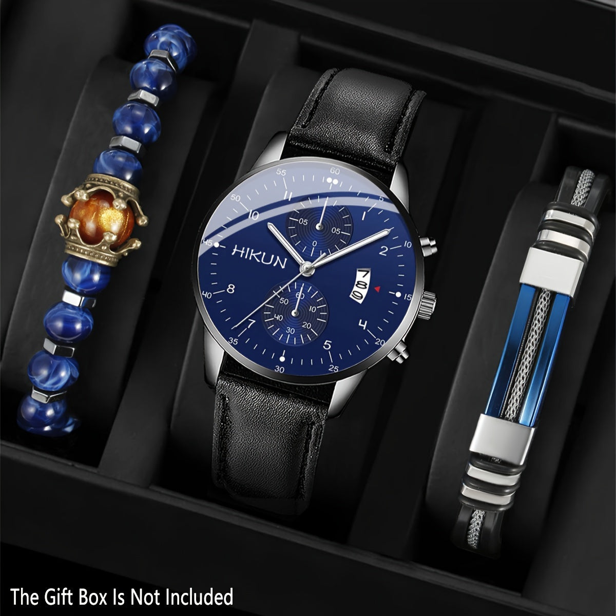 New Casual Sports Style Men's Quartz Watch+2 Personalized Bracelets