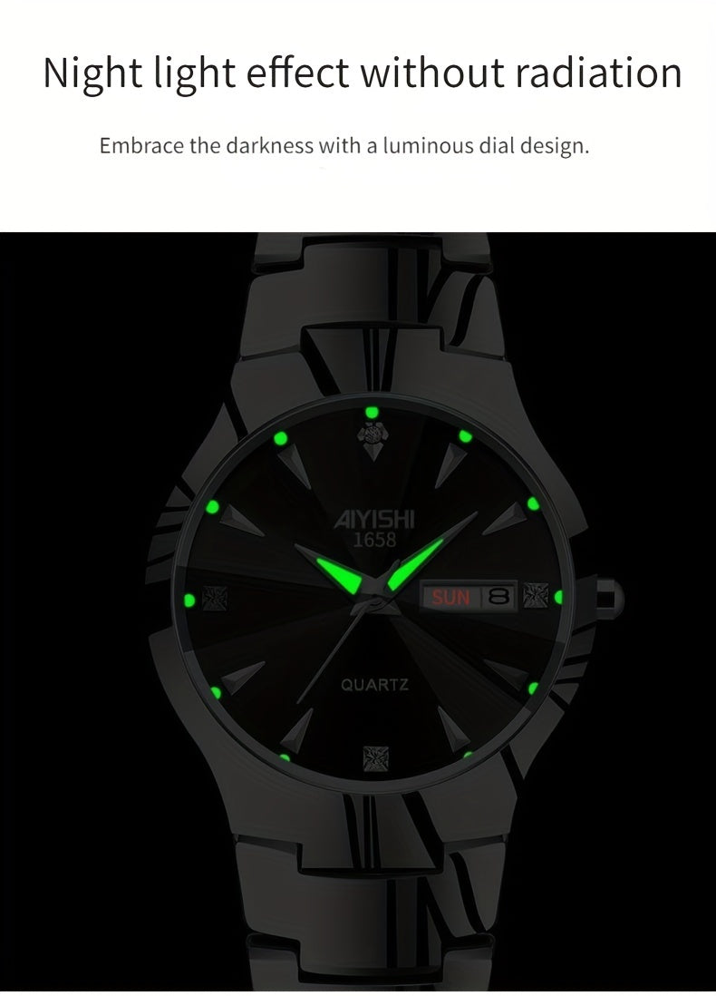 Luminous Business Men’s Watch – Double Date Quartz Edition