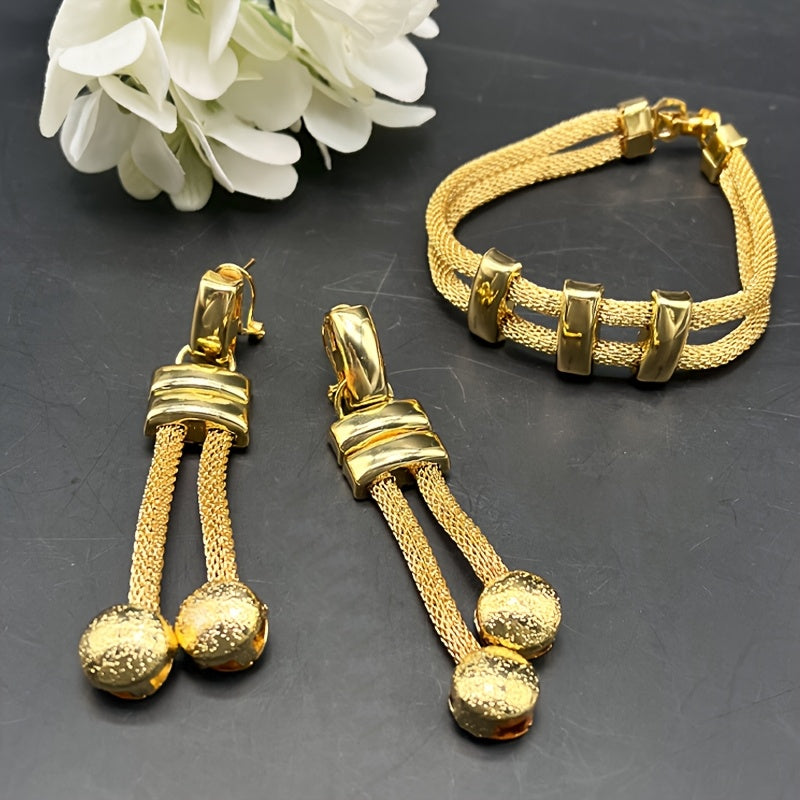 Bridal Jewelry Set – 3 Pieces (Earrings, Necklace, Bracelet)