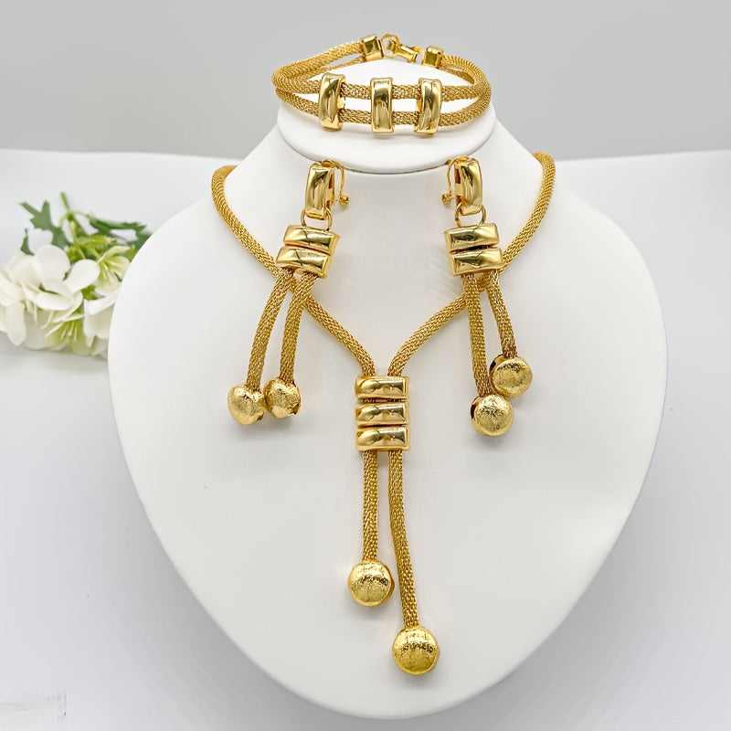 Bridal Jewelry Set – 3 Pieces (Earrings, Necklace, Bracelet)