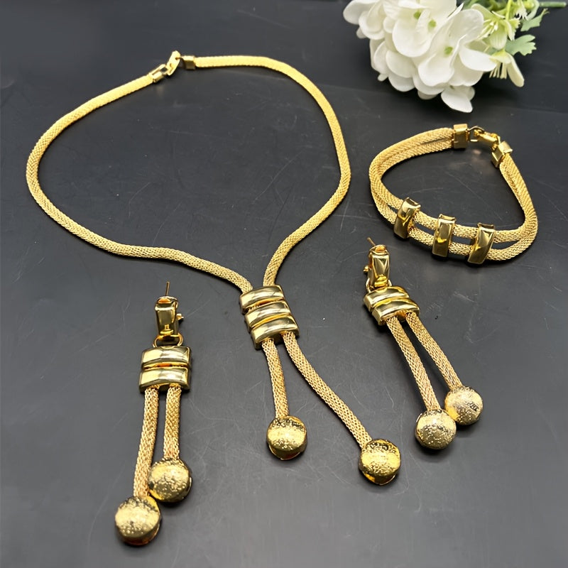 Bridal Jewelry Set – 3 Pieces (Earrings, Necklace, Bracelet)