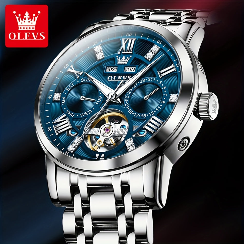OLEVS Luxury Luminous Stainless Steel Automatic Mechanical Watches For Men