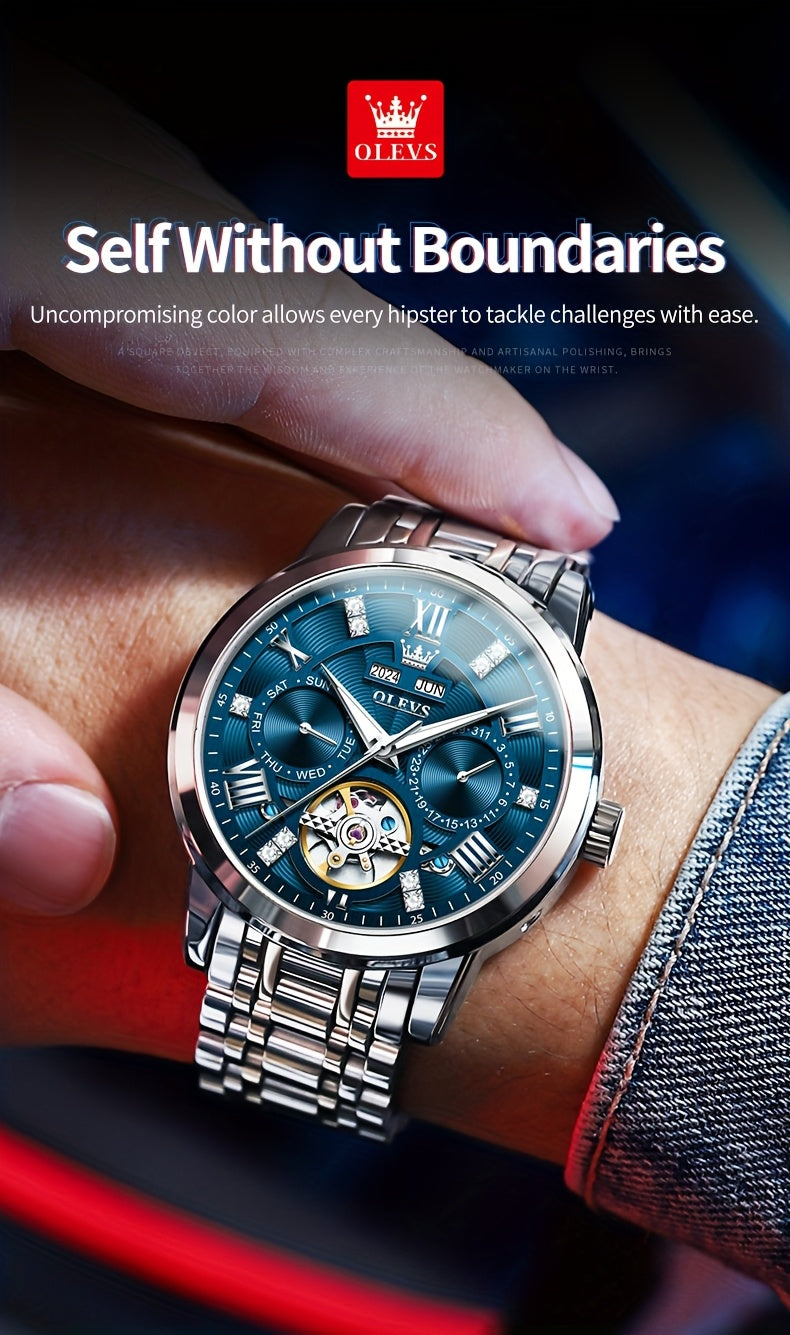 OLEVS Luxury Luminous Stainless Steel Automatic Mechanical Watches For Men