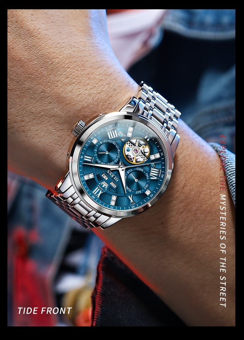 OLEVS Luxury Luminous Stainless Steel Automatic Mechanical Watches For Men