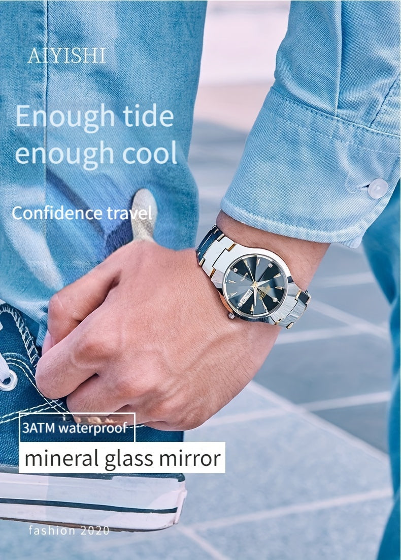 Luminous Business Men’s Watch – Double Date Quartz Edition