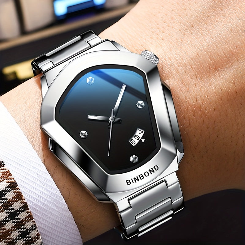 BINBOND Skeleton Automatic Watch – Black Steel