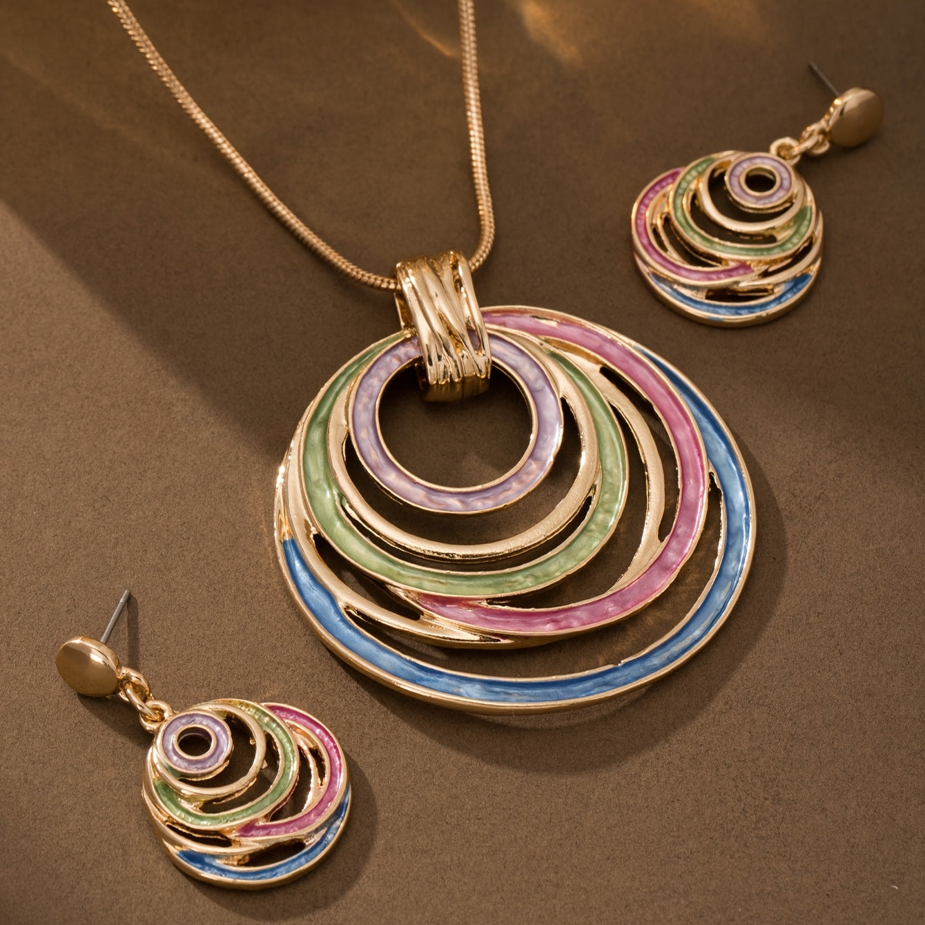 Color Pop Enamel Jewelry Set – 2 Pieces