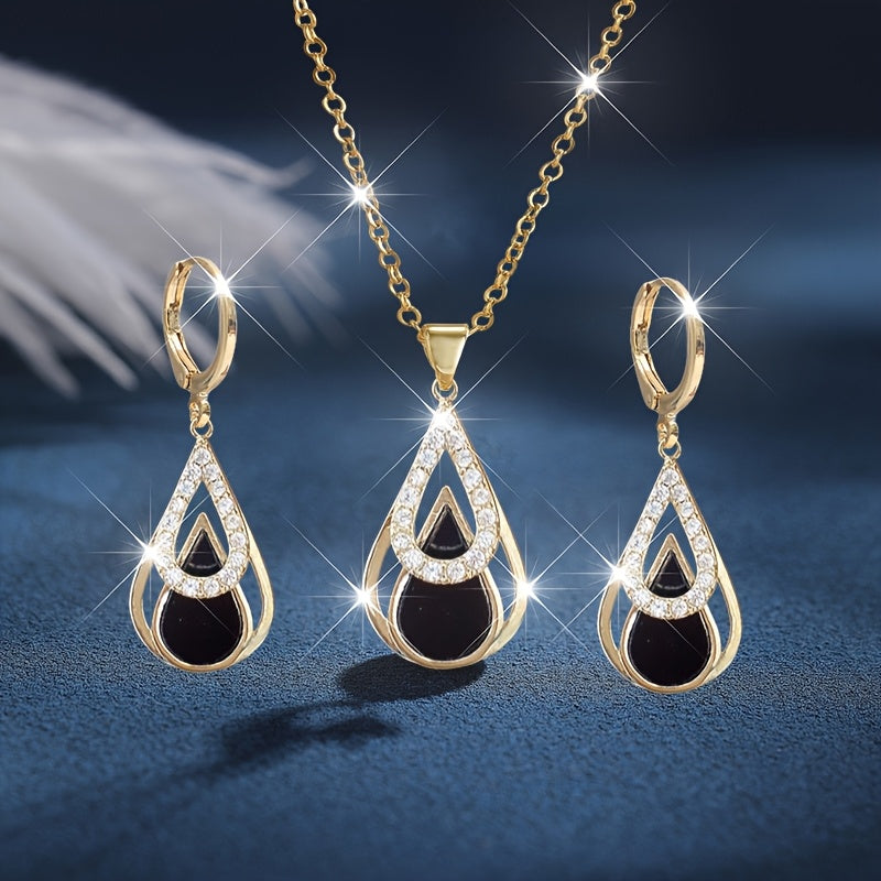 3-Piece Luxury Water Drop Necklace Set